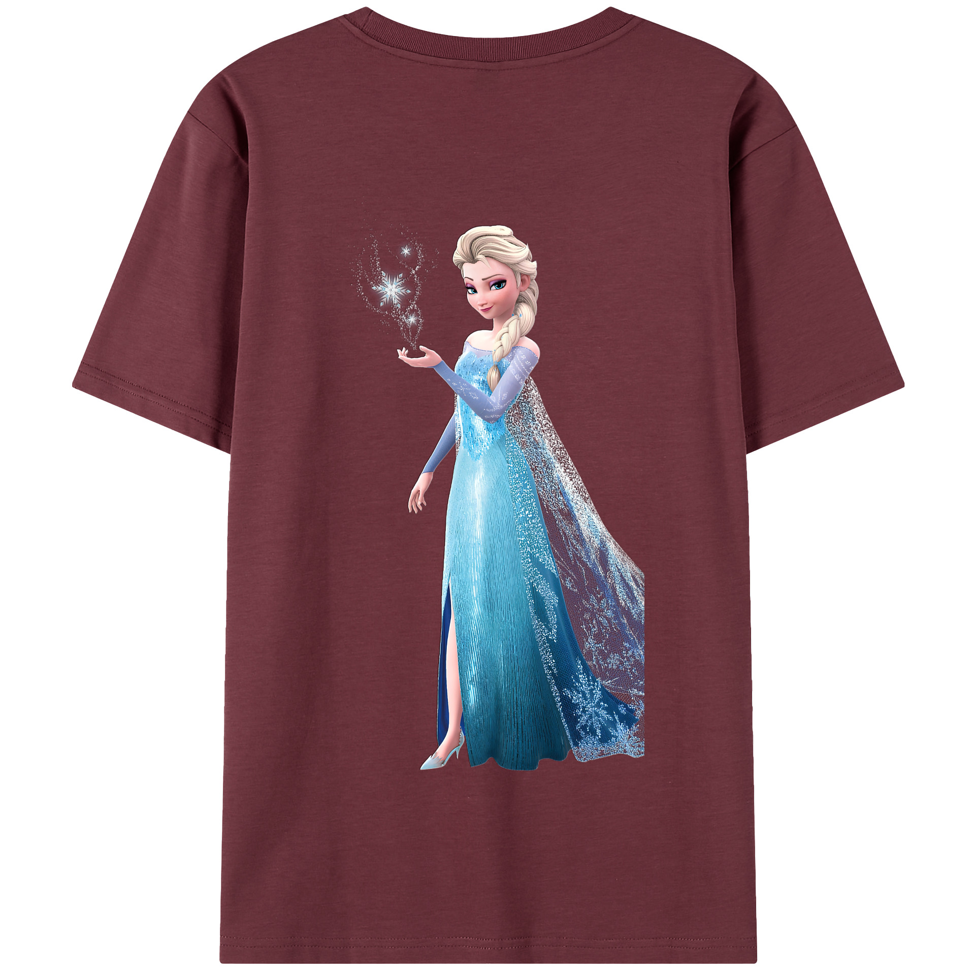 （画像用） アナと雪の女王 アンナ エルサ Frozen Anna Elsa 綿100％半袖Tシャツ（背面プリント）